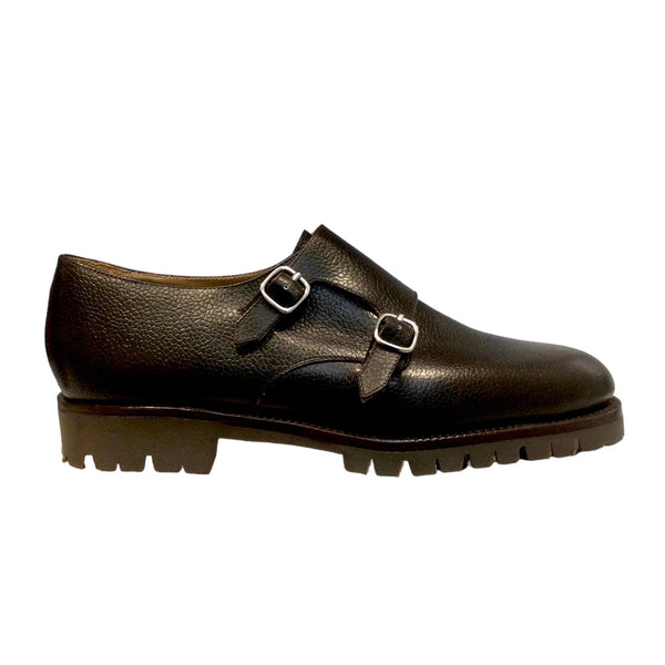 DERBY Double Buckle GRAIN CALF LEATHER TANK RUBBER SOLE - Rivolta 1883