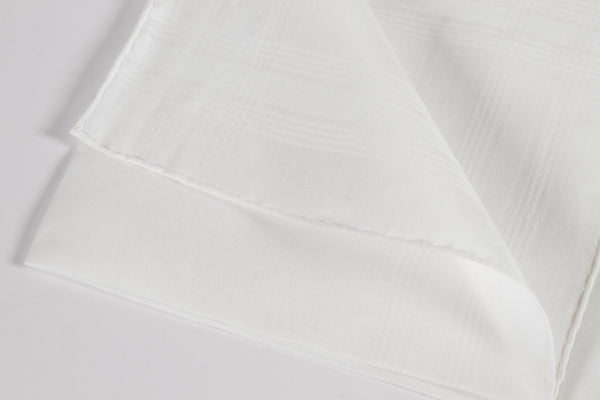 Linen Handkerchief 100% PURE LINEN GEOMETRIC PATTERN AND HANDMADE HEM