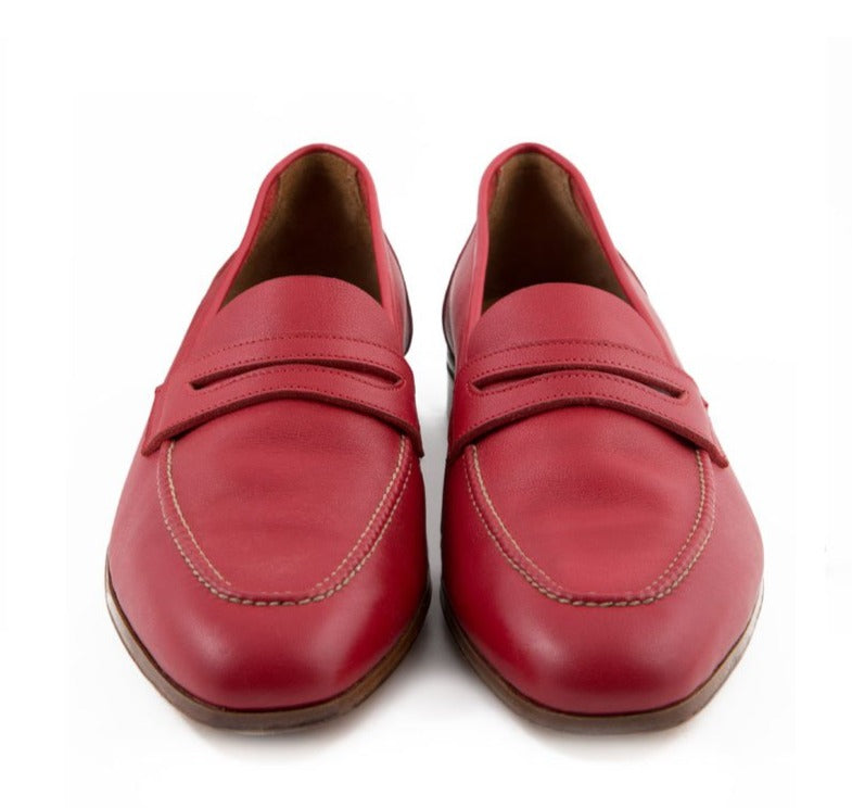 WOMAN LOAFER UNLINED WITH PENNY STRAP FULL GRAIN CALF LEATHER