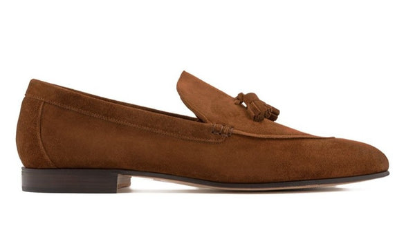 LOAFER UNLINED WITH TASSELS SUEDE LEATHER