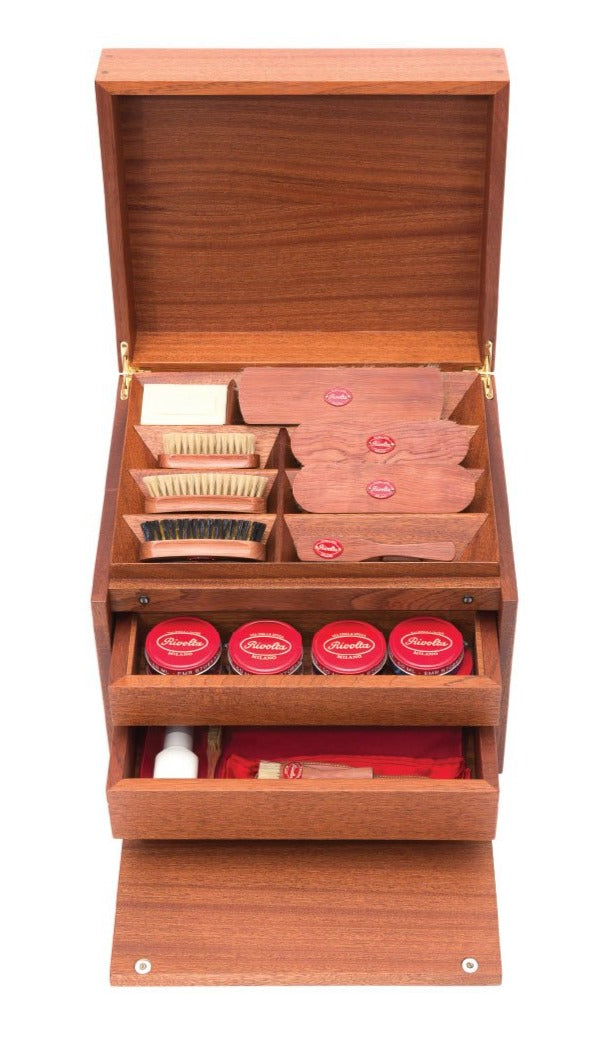Large Shoe Care Case IN MAHOGANY WOOD