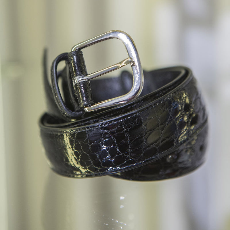 Crocodile Belt - Black - Rivolta 1883