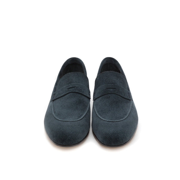 LOAFER UNLINED WITH PENNY STRAP SUEDE LEATHER GLACIER - Rivolta 1883