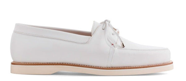 Marine White BOAT SHOE IN CALF LEATHER STITCHES SOLE - Rivolta 1883