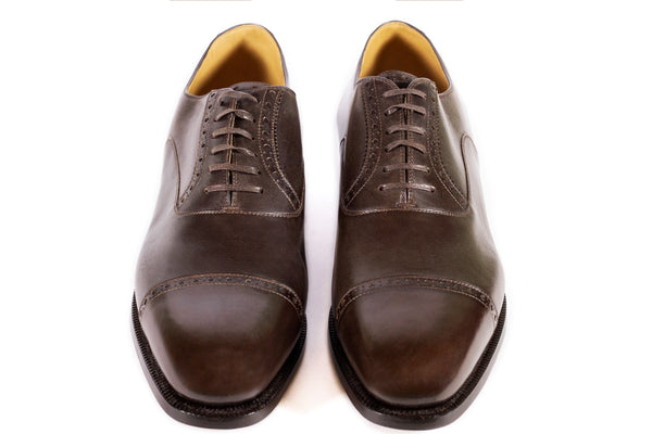 OXFORD SEMI.FULL BROGUE WITH TOE CAP IN FULL GRAIN LEATHER AND SUEDE LEATHER - Rivolta 1883