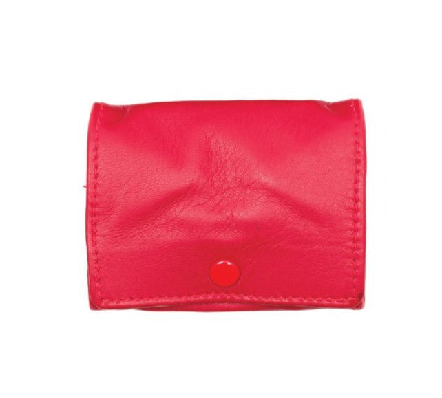 Leather Coin Purse IN NAPPA LAMB BUTTON CLOSING