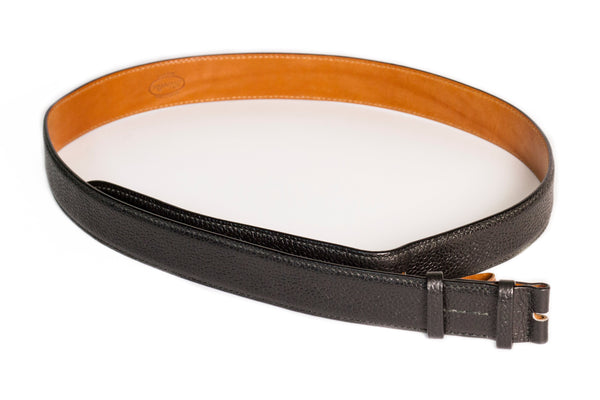 Scozia Grain calf leather belt - Black - Rivolta 1883