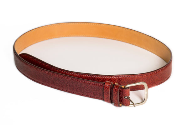 Scozia Grain Calf Leather Belt - Bordeaux - Rivolta 1883