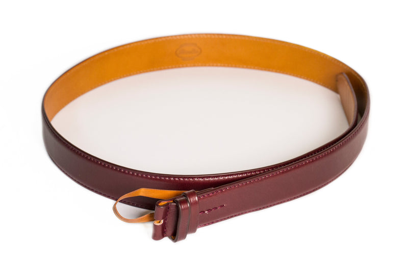 Smooth calf leather belt - Bordeaux - Rivolta 1883