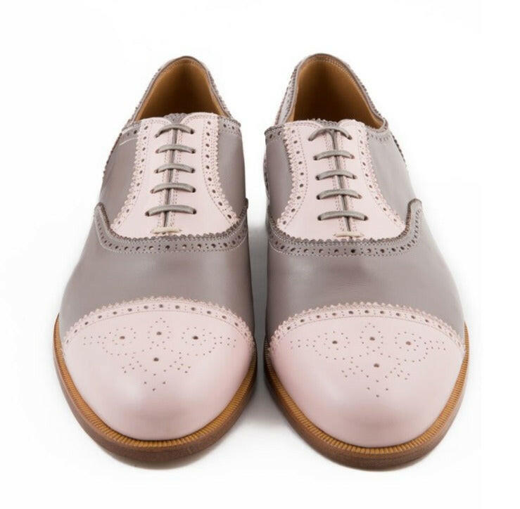 WOMAN OXFORD FULL BROGUE CALF LEATHER HANDMADE - Rivolta 1883